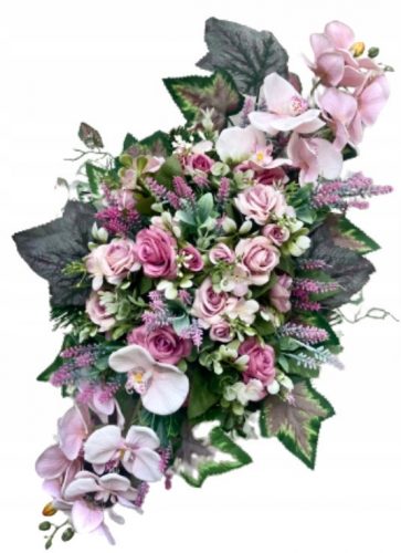  Decorazione tombale, bouquet cimiteriale, erica viola