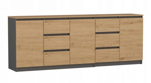  Cassettiera TopEshop Costa 200 x 40 x 75 cm antracite opaco