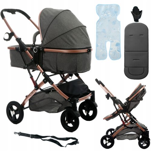  Passeggino multifunzione Koetsi 3 in 1, grigio