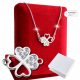  Collana da donna in argento con trifoglio regalo 925