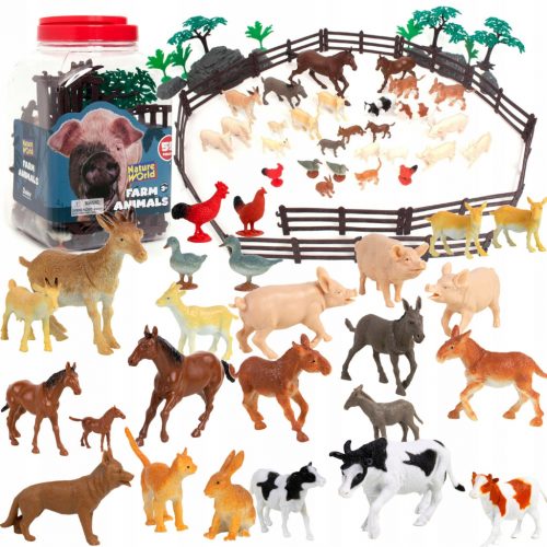  FIGURINE DELLA FATTORIA ANIMALI DA COMPAGNIA SET IN CONTENITORE 40 ELEMENTI BOLEY