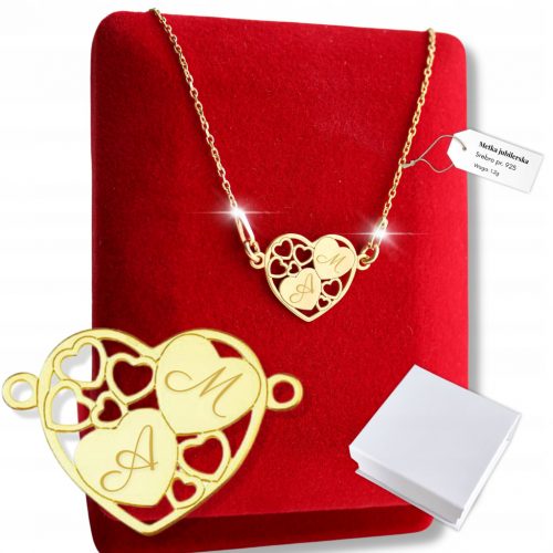  Collana da donna con cuore in oro con incisione regalo