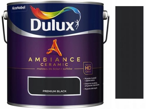  Pittura murale ceramica Dulux 2,5 l Premium Nero opaco