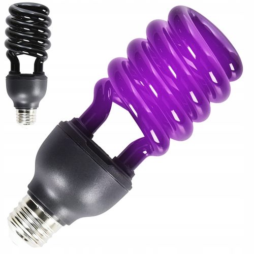 Lampadina da giardino - UV10A LAMPADINA UV BLACKLIGHT E27 15W SPIRALE NERA