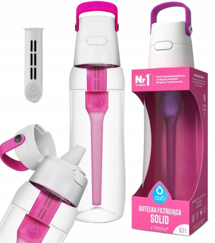  Bottiglia con filtro Dafi Solid 0,7 l, rosa