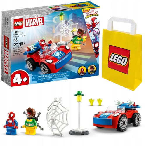  LEGO Super Heroes 10789 L'auto di Spider-Man e Doc Ock + Sacchetto di carta LEGO 6315786 Giallo 24x8x18 cm