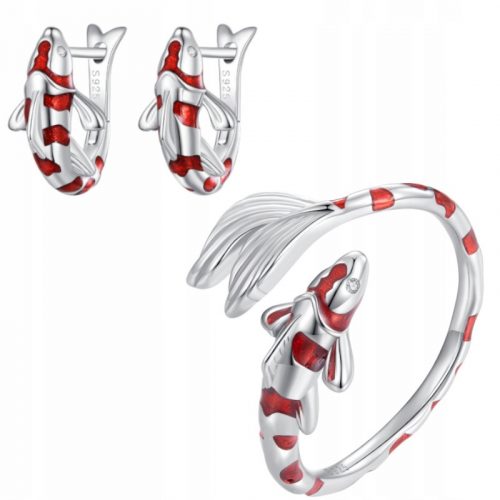  Set anello e orecchini KOI FISH S925