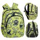  Zaino scolastico multiscomparto CoolPack, nero, Sfumature di verde, Sfumature di giallo e oro, Multicolor 21 l