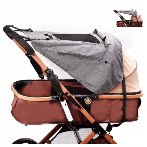  Ombrello per passeggino Capottina per passeggino, 70 cm, grigio