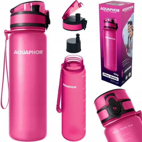  Bottiglia filtro Aquaphor City 0,5 l rosa