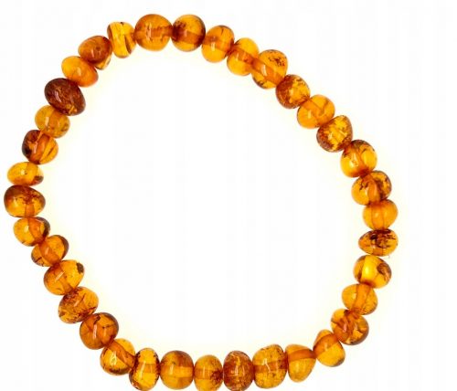  Bracciale in ambra baltica cognac ineguale