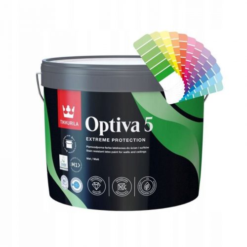 Tikkurila Optiva 5 pittura murale in lattice opaco, 9 litri