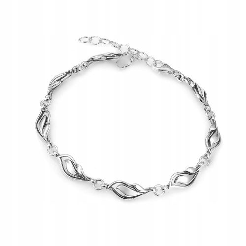  Bracciale in argento fiamma liscia, argento pr925