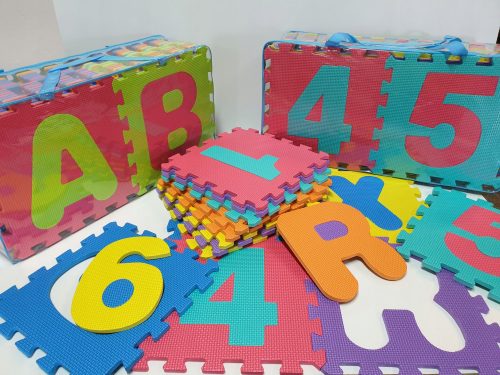  Puzzle grande in FOAM con numeri e lettere 36 + BORSA