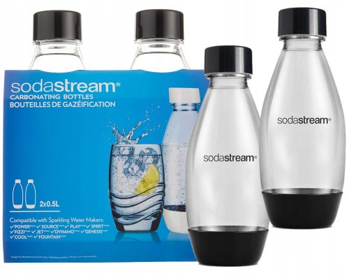  SET 2x BOTTIGLIA CON FUSIBILE SodaStream 0,5 L SATURATORE