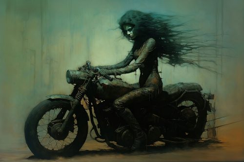 Immagine Zdzisław Beksiński Style - Motociclista