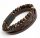  BRACCIALE DA UOMO IN PELLE CON PERLINE, ACCIAIO 316L