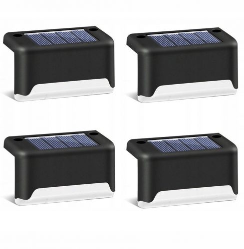  Lampada solare SuperLED, nera, 7,8 cm, 4 pz.