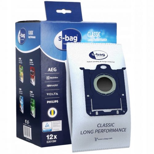  Sacchetto per aspirapolvere sintetico S-Bag Classic E201SM Long Performance, 12 pz.