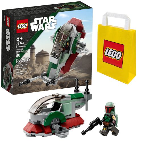  LEGO Star Wars 75344 Micro Space Fighter di Boba Fett + Sacchetto di carta LEGO 6315786 Giallo 24x8x18 cm