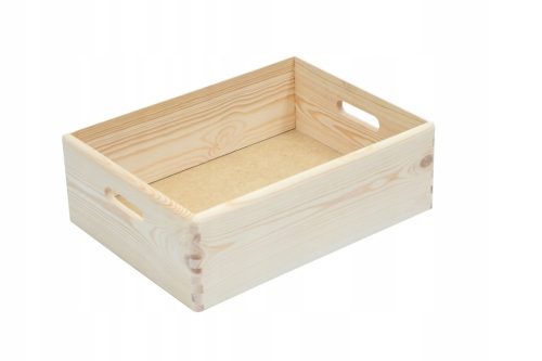 Scatola in legno aperta, contenitore 40x30x14 cm