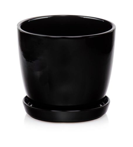 Vaso da fiori Polnix 20 cm x 20 x 19 cm diametro 20 cm ceramica nera