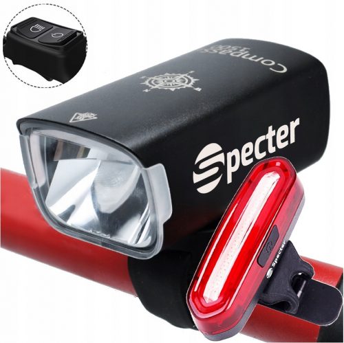  Luce per bicicletta Spectre COMPASS 1500 lm USB + Luce per bicicletta Spectre YQ-Y19 120 lm Batteria