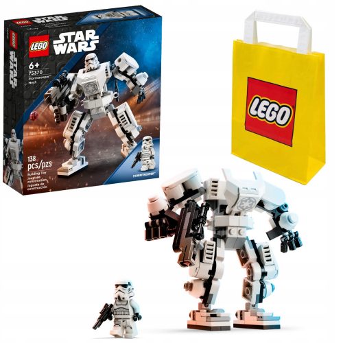  LEGO Star Wars 75370 Stormtrooper Mech + Sacchetto di carta LEGO 6315786 giallo 24x8x18 cm