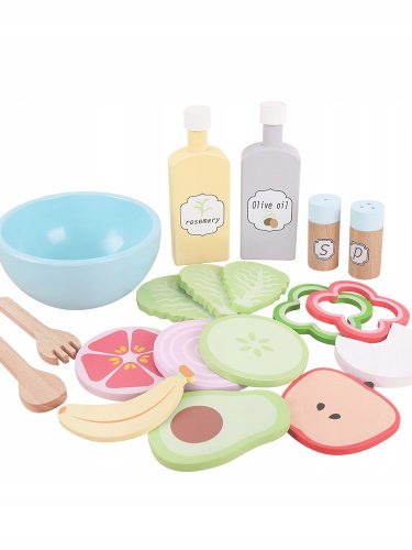  Set insalata in legno per bambini