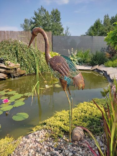  Figurina, scultura in metallo, airone, decorazione da giardino, 90c