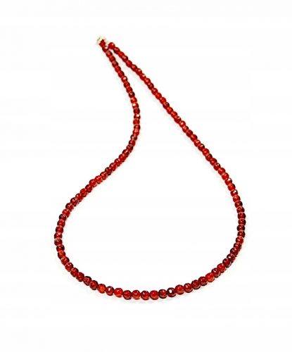  Collana con corniola naturale, palline sfaccettate, 4 mm