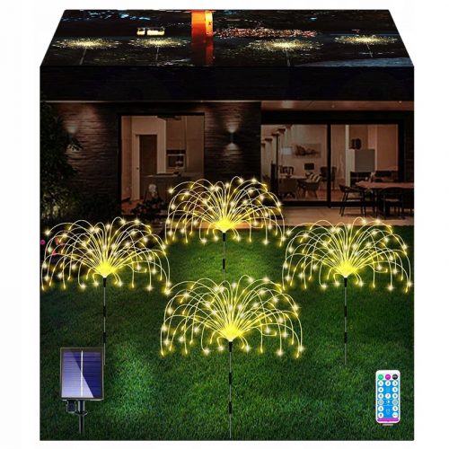  4x luci solari Dandelion FIREWORK Lampade da giardino a LED