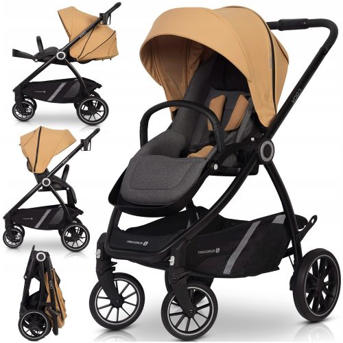  Passeggino LEGGERO PIEGHEVOLE PASSEGGINO CON SEDILE CONVERSIBILE 2in1 0-22KG