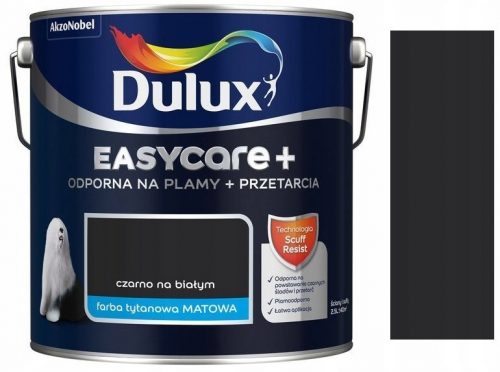  Pittura murale al lattice Dulux 2,5 l Nero su bianco opaco