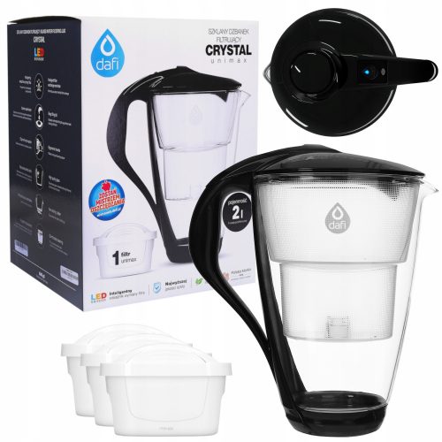  Caraffa filtrante Dafi Crystal Unimax 2 l, nera