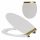 Sedile WC Sepio Modello 203, bianco, sfumature di giallo e oro, duroplast