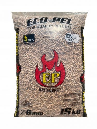 PELLET DI LEGNA 6mm 15kg PELLET EcoPel CERTIFICATO