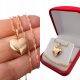  Collana in oro, acciaio 316L, cuore pieno HEART J28