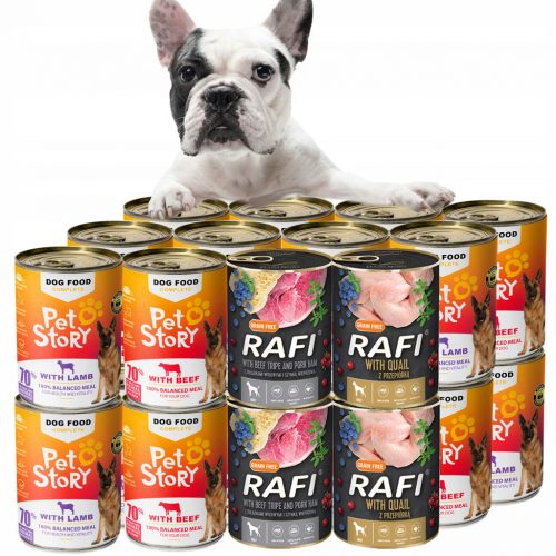  RAFI PETSTORY Mix di sapori 70% carne SET 24x400g