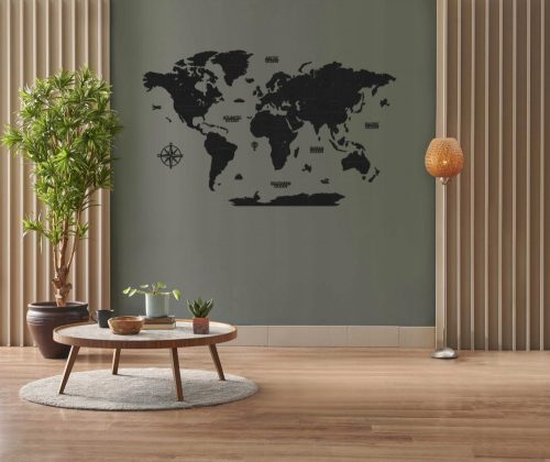 Mappa decorativa in legno 100 cm EBONY PREMIUM