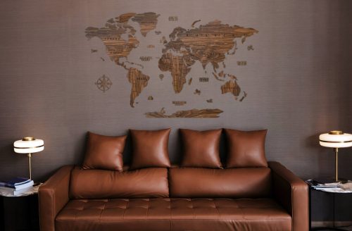 Mappa decorativa in legno 100 cm NOCE SCURO PREMIUM