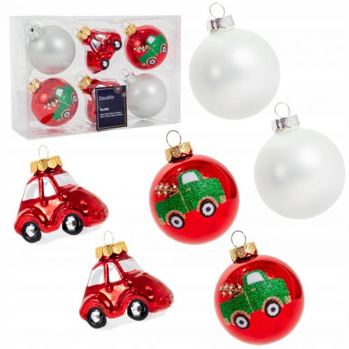  Set di palline per albero di Natale in vetro 6 cm - set. 6 pezzi