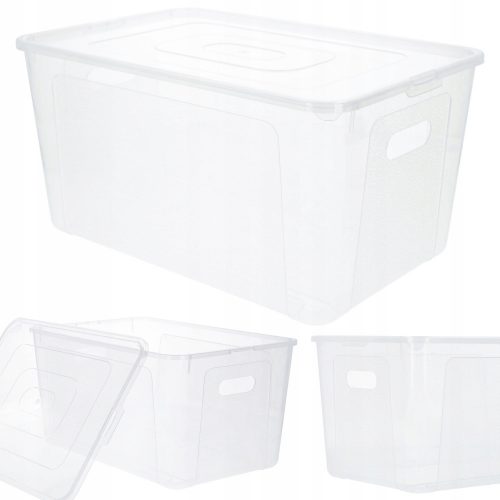 Grande contenitore in plastica con coperchio, organizer, 17 litri