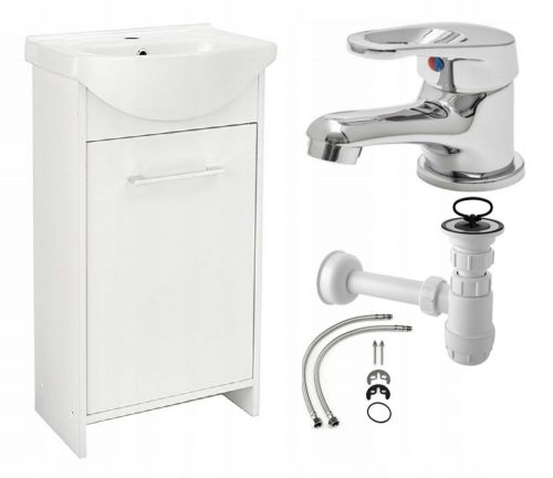 SET 4IN1 MOBILE BAGNO CON LAVABO 45CM GRASSO + SIFONE BIANCO