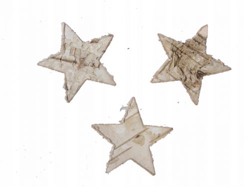  Stelle in corteccia di betulla, 7 cm, 6 pz.