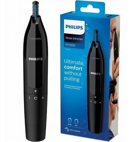  Philips Trimmer Rifinitore per naso, orecchie e sopracciglia con batteria, nero