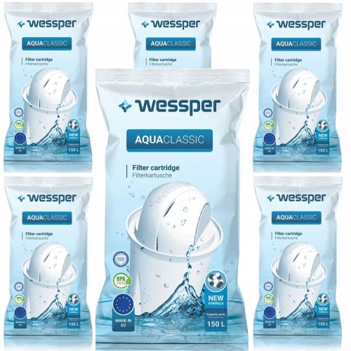  Inserto filtrante per la caraffa Wessper AquaClassic Standard, 6 pz.