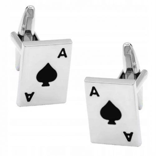  GEMELLI DA CAMICIA IN ARGENTO COME CARTA DA POKER