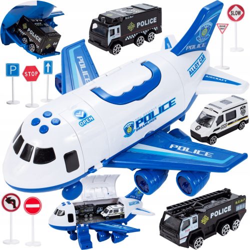  MalPlay 108155 Set aereo interattivo con veicoli della polizia e segnali stradali