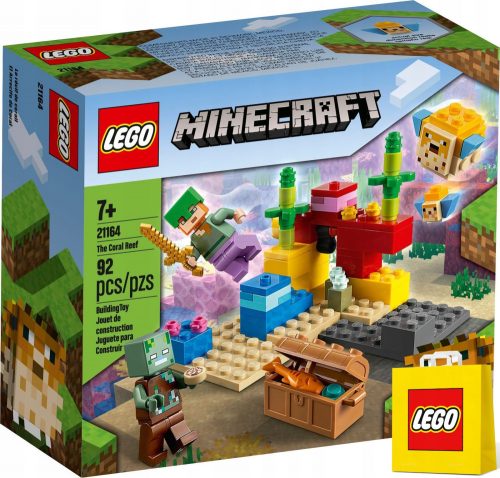  LEGO Minecraft 21164 Barriera Corallina + Sacchetto di carta LEGO 6315786 giallo 24x8x18 cm